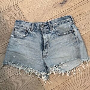 Moussy Light Blue Frayed Jean Shorts Size 27